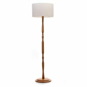 Classic Oak floor lamp with cream shade
