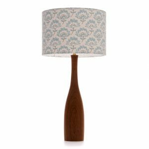 Large Elm bottle table lamp with Blue Gracie shade from Clarke and Clarke