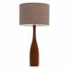 Large Elm bottle table lamp with Grey linenshade