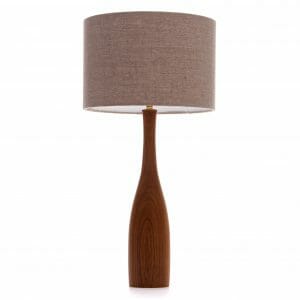 Large Elm bottle table lamp with Grey linenshade