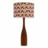 Large Elm bottle table lamp with Red birdie shade