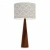 Large Elm cone table lamp with Blue Gracie shade by Clarke and Clarke