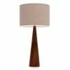 Large Elm cone table lamp with Cream Linen shade