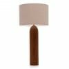 Large Elm tower table lamp with Cream linen shade