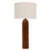 Large Elm table lamp with Cream shade, wooden table lamp