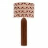 Large Elm tower table lamp with Red birdie shade