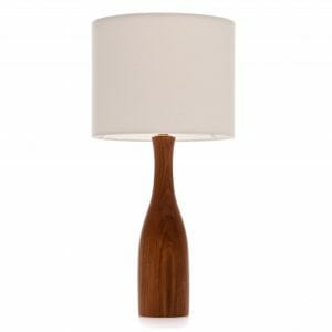 Elm bottle bedside table lamp with Cream shade