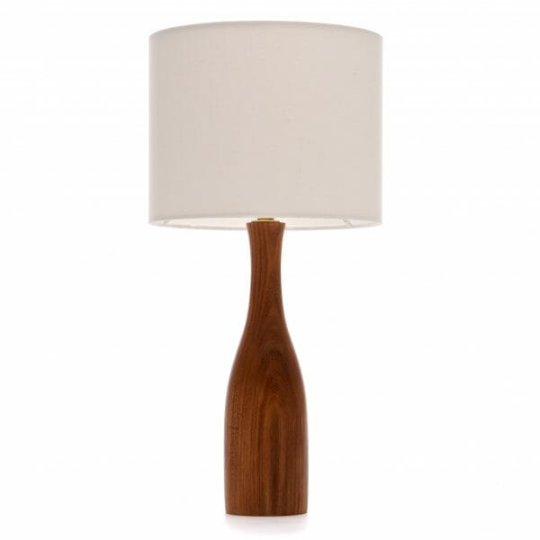 Elm bottle bedside table lamp with Cream shade