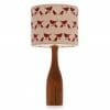 Elm bottle bedside table lamp with Red birdie shade shade