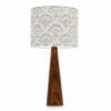 Elm cone bedside table lamp with Blue Gracie shade
