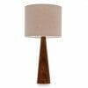 Elm cone bedside table lamp with Cream linen shade