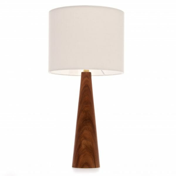 Elm bedside lamp with Cream shade, bedside table lamp