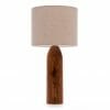 Elm tower bedside table lamp with Cream linen shade