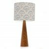 Oak cone bedside table lamp with Blue Gracie Clarke and Clarke shade