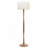 Modern Oak floorlamp with cream shade