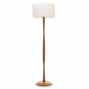 Modern Oak floorlamp with cream shade