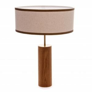 Luxury Zambezi Brass and Oak table lamp high shot