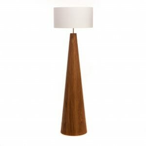 Large Oak cone floor lamp