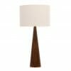 Walnut cone table lamp with cream shade
