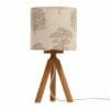 Oak Tripod bedside table lamp with tree shade