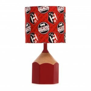 Red pencil lamp with Star Wars Galatic Empire shade