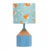 Sky blue pencil lamp with blue fox lampshade