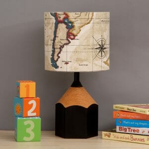 Black pencil lamp childs bedroom scene