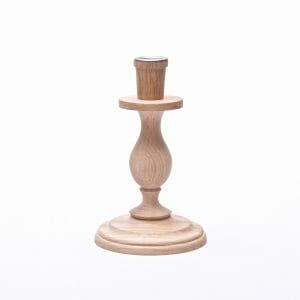 Small oak candlestick without candle