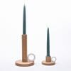 Pair of modern Oak candle holders